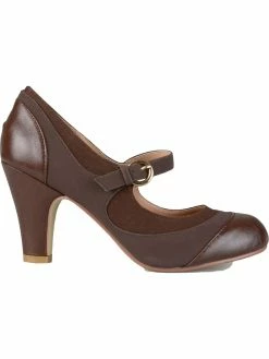 Wholesale 👍 Journee Collection Siri 👩 Womens Layered Faux Leather 👗 Dress 👠 Heels ❤️