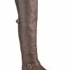 Outlet 🥰 Journee Collection Bite 👩 Womens Faux Leather Almond Toe Knee-High 🥾 Boots ✔️