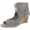 New 👏 Journee Collection Zola 👩 Womens Faux Suede Perforated Wedge 🩴 Sandals 🎁