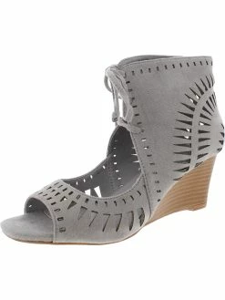 New π Journee Collection Zola π© Womens Faux Suede Perforated Wedge π©΄ Sandals π
