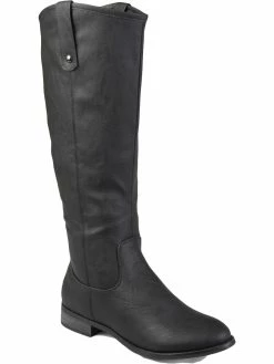 Coupon 💯 Journee Collection Taven 👩 Womens Faux Leather Wide Calf Knee-High 🥾 Boots 🧨