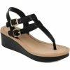 Best Pirce 😀 Journee Collection Bianca 👩 Womens Faux Leather Strappy Wedges 🔥