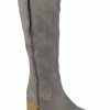 Outlet 👍 Journee Collection Sanora 👩 Womens Faux Suede Block Heel Knee-High 🥾 Boots 👍