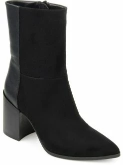 Budget ❤️ Journee Collection Sharlie 👩 Womens Leather Block 👠 Heels Ankle 🥾 Boots ⌛