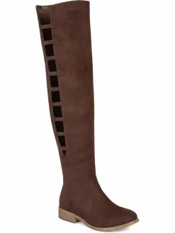 Best Sale 🔔 Journee Collection Pitch 👩 Womens Faux Suede Cut-Out Knee-High 🥾 Boots 😍
