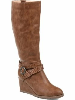 Brand new 👏 Journee Collection Garin 👩 Womens Faux Leather Almond Toe Knee-High 🥾 Boots 🔥