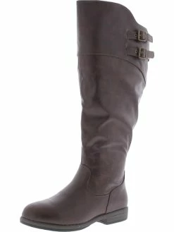 Best Sale ✨ Journee Collection Tori 👩 Womens Faux Leather Wide Calf Knee-High 🥾 Boots 💯