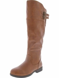 Cheapest 🎉 Journee Collection Tori 👩 Womens Faux Leather Block Heel Knee-High 🥾 Boots 💯