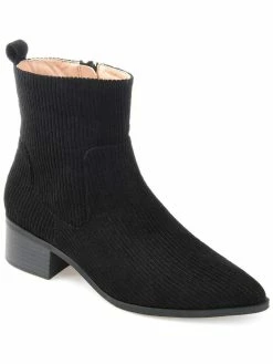 Promo π Journee Collection Nolani Corduroy π© Womens Laceless Pointed Toe Booties π₯°