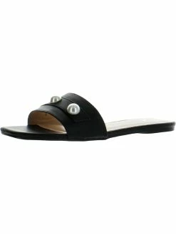 Discount 😉 Journee Collection Leonie 👩 Womens Leather Jeweled Slide 🩴 Sandals 🎉