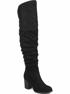 Flash Sale 😀 Journee Collection Kaison 👩 Womens Faux Suede Almond Toe Over-The-Knee 🥾 Boots 😉