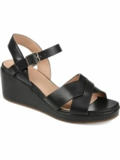 Best reviews of 😍 Journee Collection Kirstie 👩 Womens Faux Leather Padded Insole Wedge 🩴 Sandals 🔔