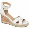 Promo 👏 Journee Collection Telyn 👩 Womens Faux Leather Ankle Strap Wedge 🩴 Sandals 😀