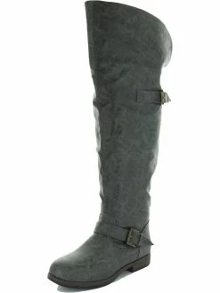 Discount 😀 Journee Collection 👩 Womens Faux Leather Studded Knee-High 🥾 Boots 🔥