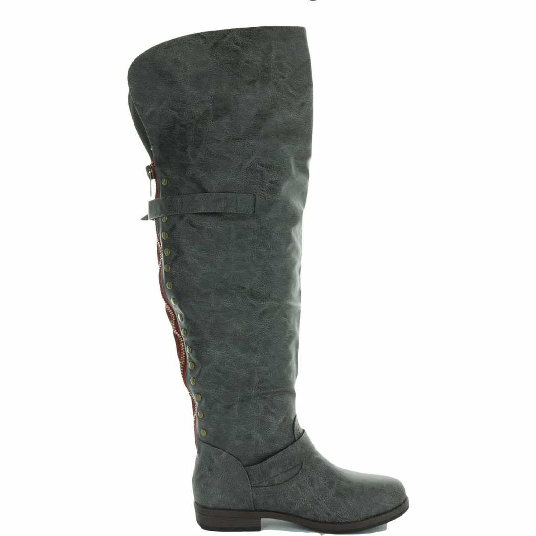Discount 😀 Journee Collection 👩 Womens Faux Leather Studded Knee-High 🥾 Boots 🔥 2 Discount 😀 Journee Collection 👩 Womens Faux Leather Studded Knee-High 🥾 Boots 🔥 - Image 2