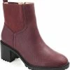 Best Sale 🥰 Journee Collection Hallie 👩 Womens Faux Leather Block Heel Ankle 🥾 Boots ⌛