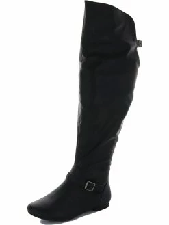 Budget 🥰 Journee Collection Loft 👩 Womens Faux Leather Wide Calf Over-The-Knee 🥾 Boots ✨