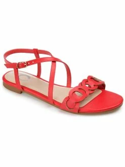 Best deal 👏 Journee Collection Jalia 👩 Womens Faux Leather Sling Back Flat 🩴 Sandals 💯
