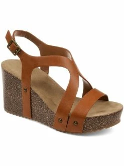 Brand new 🤩 Journee Collection Geneva 👩 Womens Cork Wedge Strappy Wedge 🩴 Sandals ⭐