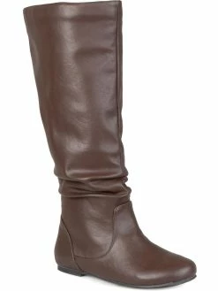 Promo 💯 Journee Collection Jayne 👩 Womens Faux Leather Slip On Knee-High 🥾 Boots ❤️