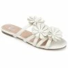 Cheapest 🥰 Journee Collection Dolliah 👩 Womens Faux Leather Rosette Flat 🩴 Sandals 😉