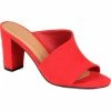 Best Sale 👍 Journee Collection Allea 👩 Womens Slip On Block Heel Mule 🩴 Sandals 🔥