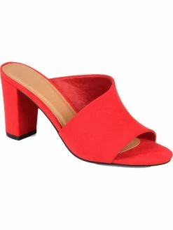 Best Sale 👍 Journee Collection Allea 👩 Womens Slip On Block Heel Mule 🩴 Sandals 🔥