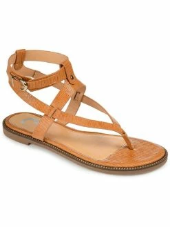 Discount 😍 Journee Collection Tangie 👩 Womens Faux Leather Buckle Slingback 🩴 Sandals 🎉