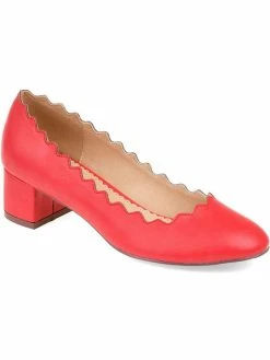 New 🤩 Journee Collection Maybn 👩 Womens Faux Leather Block Heel Pumps 🌟